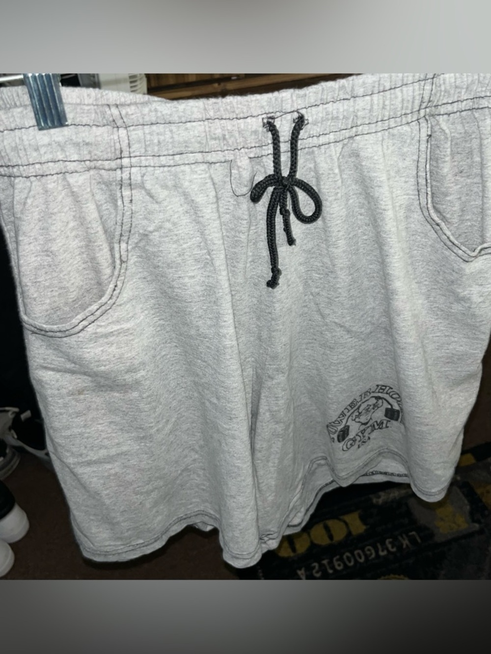 Powerhouse Gym Vintage Gray Collectible Gym Shorts Made In USA Men’s Large